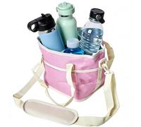 Générique 4 Compartment Insulated Drink Holder,Family Size 4 Compartment Drink Bag, with Adjustable Strap, Multiple Tumbler Carrier Caddy, For Hiking, Walking, Sports, Family Outings/Daily Use(Pink)