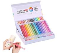 Générique Acrylic Gel Pens, Glass Markers, 1 mm Tip Painting Markers for Relaxation, Coloring, Fabric, Wood, Ceramic, Art Crafts, School, Adults, and Scrapbooking, 9,06 x 6,5 x 1,3 pulgadas