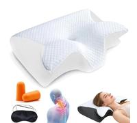 Générique Almohada para Apnea del Sueño, Almohada Anti Ronquidos y Apnea Posicional, Cojín Cervical Ergonómico de Memoria de Forma para Dormir de Lado, de Espalda y en el Vientre (Blanco)