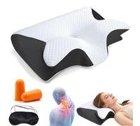 Générique Almohada para Apnea del Sueño, Almohada Anti Ronquidos y Apnea Posicional, Cojín Ergonómico Cervical con Memoria de Forma para Dormir de Lado, de Espalda y de Barriga (Negro)