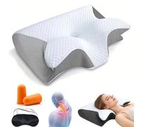 Générique Almohada para Apnea del Sueño, Almohada Anti Ronquidos y Apnea Posicional, Cojín Ergonómico Cervical con Memoria de Forma para Dormir de Lado, de Espalda y en El Vientre (Gris)
