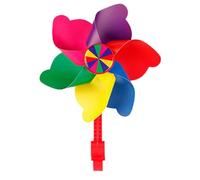 Générique Bike Handlebar Windmill - Rainbow Garden Decor | Kids Bicycle Accessory | PVC PP Safe Soft Blade Rotating Toy No Corners for Tricycle Scooter Stroller 16,5 cm Rod Diameter 2-2,5 cm