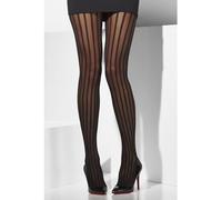 Smiffys Pantis transparentes, negros, rayas verticales Halloween, Carnaval