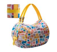 Générique Bolsa de compras plegable, bolsas de comestibles plegables reutilizables, organizador de bolsas de viaje de nailon extra fuerte con fuerte capacidad de carga, ideal para la escuela, fin de