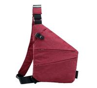 Générique Bolsa de viaje antirrobo, 32 x 23 cm, bolsa de pecho con múltiples bolsillos, bolsa de hombro, múltiples bolsillos de gran capacidad, correa de hombro impermeable, rojo, Se référer au