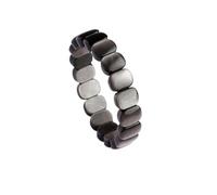 Générique Bracelet en obsidienne naturelle argentée et dorée, artisanal authentique, bijoux en pierres précieuses de protection pour le soulagement de l'anxiété (SLIVER)