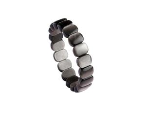 Générique Bracelet en obsidienne naturelle argentée et dorée, artisanal authentique, bijoux en pierres précieuses de protection pour le soulagement de l'anxiété (SLIVER)