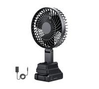 Générique Camping Fan, Battery Powered Fan, Cordless Wind Blower, Quiet Breeze Operations, USB Recargable con gancho y soporte para tienda, RV, playa, viajes, Boating, Outdoor Adventures, Black