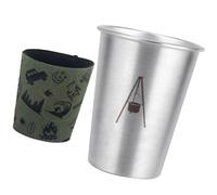 Générique Camping Taza, Stainless Steel Travel Cup, 3,1 x 3,1 x 3,9 pulgadas Lightweight Backpacking Metal Container, 350 ml Stackable Outdoor Wine Cup, Ideal para Hiking, Picnic, RV Trips, Camp