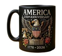 Générique Ceramic 250th Coffee - Taza (325 ml, 400 g, 9 x 10 x 8 cm), diseño de bandera de águila para veteranos, cuerpo marino regalo rojo negro