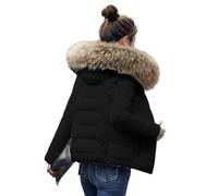 Générique Chaqueta polar ligera con capucha para mujer, abrigo térmico corto para invierno, ajuste práctico, con bolsillos con cremallera, ideal para actividades diarias al aire libre