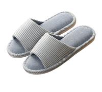 Générique Chausson femme confortable,Chausson femme coton d'été - Claquette lino rayado, calcetín de verano transpirable, zueco antideslizante silencioso, b, 41 EU