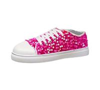Générique Chaussure Femme de Carnaval Tendencia con Lentejuelas, Chaussures de Noel Brillante con Cordones, Zapato Plano Antideslizante Zapatos de Carnaval Brillante para Fiesta Festivales, rosa