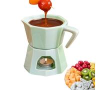 Générique Chocolate Fondue Mug | Ceramic Butter Warmers Pot Set | Personal Cheese Melting Cup | Warmer Mugs for Birthday Christmas Holiday Party Home Office Apartment Chees Sweet Snack