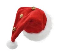 Générique Christmas Santa Hat - Polyester Holiday Cosplay Hat with Bells | 43 x 30 cm Seasonal Decoration, Festive Costume Accessory for Kids, Women, Men, Family Photo, Winter Celebration, Party Favor