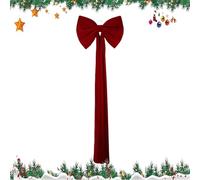 Générique Christmas Tree Topper Bow Velvet, Red Seasonal Decoration, 130 x 45 cm, 170 x 55 cm, 200 x 65 cm, for Wreath, Door, Garland, Gabinete, Home, Farmhouse, Banquet, Party
