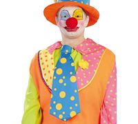 Generique - Corbata Gigante de Payaso Azul con círculos Amarillos Adulto
