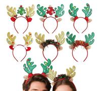 Générique Diadema de - de fieltro con cuernos de reno para mujer - Peinado festivo de Navidad | para niñas y adultos, noche, Navidad, vacaciones, bodas y cosplay