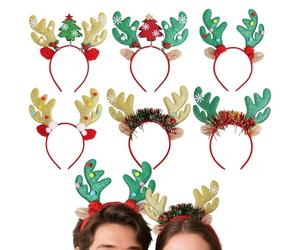 Générique Diadema de - de fieltro con cuernos de reno para mujer - Peinado festivo de Navidad | para niñas y adultos, noche, Navidad, vacaciones, bodas y cosplay