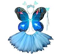 Générique Disfraz de ángel para niñas, falda de hada colorida y mágica para jugar con los niños. (Blue, 4-11 años)