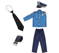 Générique Disfraz de oficial para niños, disfraz, juego de rol e imitación, fiesta, cumpleaños, regalo (azul, 11-12 años)