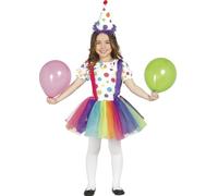 Generique - Disfraz de Payaso Puntos y tutú niña