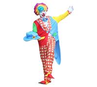 Générique Disfraz para adultos, espectáculo, fiesta, mono, unisex, con volantes, elegante, vestido de ceremonia, vestido de noche, disfraz (rojo, S)