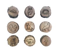 Générique Footprint Stamps, Craft Stamps, Creative Design Clear Imprint Easy Grip Ink Compatible Fun Learning Animal Theme Compact Size Portable Pack, Wooden Stamp for Kids