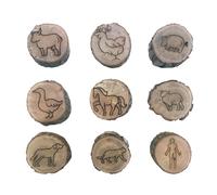 Générique Footprint Stamps, Craft Stamps, Creative Design Clear Imprint Easy Grip Ink Compatible Fun Learning Animal Theme Compact Size Portable Pack, Wooden Stamp for Kids