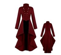 Générique Frac Victorian Women Frac Victorian Gothic - Chaqueta gótica para mujer, estilo gótico, estilo steampunk, chaqueta renacentista vintage, gabardina larga de cola victoriana