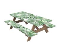 Générique Fundas de mesa y banco de pícnic, de mesa | Funda de pícnic con fundas de banco, manteles elegantes, 3 piezas, fundas de mesa