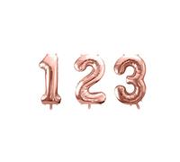 Generique - Globo Aluminio número Rosa Dorado 86 cm