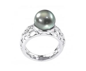 Générique Honura Honura - Anillo de oro blanco 48 con perlas de Tahití