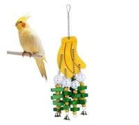 Générique Juguetes para pájaros para Conures | Juego interactivo para morder diseño plátano | Juguetes de madera para calopsitte e inseparable, cuidado del pico, antiestrés y antiaburrimiento