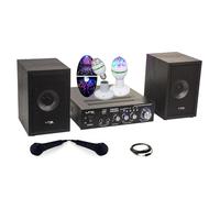 Générique - Kit de canción para karaoke-staar2mkii LTC Infantil - 2 Altavoces 2 micrófonos 1 Amplificador Bluetooth USB SD 100 W - Juego de Luces Astro giratorias LED RGB - Regalo