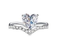 Générique Kokman trucos corazón anillos con para las mujeres princesa Zircon anillos personalizados de cocina, 7, Zinc, Sin piedras decorativas