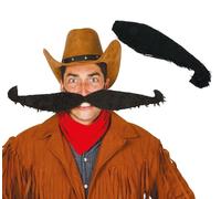 Generique - Maxi Bigote Negro 55 cm Adulto