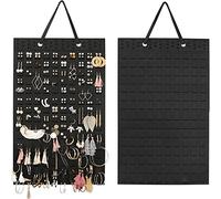 Générique Organizador de pendientes para colgar en la pared, percha para pendientes, collares, anillos, expositor de joyas, regalos para mujeres y niñas (Negro)