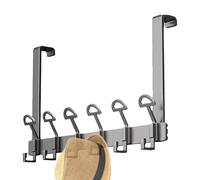 Générique Over The Door Bath Towel Rack - Space Aluminum, Standard Size Heavy-Duty Organizer Rack | Multi-Hook Bathroom Bracket For Versatile Storage For Living Room, Bathroom, Bedroom, Kitchen