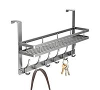 Générique Over The Door Organizer, Heavy Duty Carbon Steel Basket And Hook Hanger Rack, Space Saving Door Storage For Clothes Bag Key Vestido Coat Towel Bathroom Kitchen Bedroom Organization Use