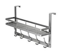 Générique Over The Door Organizer, Heavy Duty Carbon Steel Basket And Hook Hanger Rack, Space Saving Door Storage For Clothes Bag Key Vestido Coat Towel Bathroom Kitchen Bedroom Organization Use