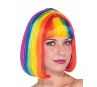 Generique - Peluca cuadrada de arco iris para mujer