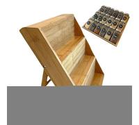 Générique Rack, Wood Stand, 3 Tier Organizer Shelf, Space Saving Storage Tool, Kitchen Display for Perfume Cosmetics Supplements Cupcake Postre Collection and Clutter Countertop, Brown