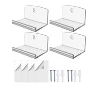 Générique Record Wall Mount - 4 piezas Acrylic Rack, Clear Display Shelf with Sturdy Wall Mount, Album Picture Comic Book Organizer, Collectibles Storage, Bookshelf Display for Home Decor