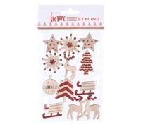 Générique Sheet of 12 Christmas Red Wood Stickers (Importación USA)