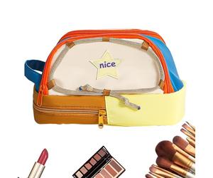 Générique Stationary Organiser - Pencil Pouch | Portable Large Capacity Sturdy Cute Star Pattern Cosmetic Organizer Pencil Pouch for Pens, Pencils, and Markers, Teen Girl Accessories, marrón, Se