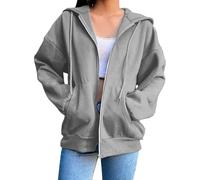 Générique Sudadera con Capucha para Mujer - Sudadera Mujer con Cremallera Deportiva Sudadera de Color Sólido Tops Cómoda Ropa Exterior Otoño Chaqueta al Aire Libre con Cordón de Ajuste Sudadera