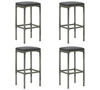 Générique Taburetes de Bar con Cojines de 4 Piezas, Color Gris y Resina Trenzada
