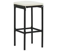 Générique Taburetes de Bar con Cojines de 4 Piezas, Color Negro y Resina Trenzada