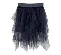 Générique Vestido de princesa para niña con dobladillo asimétrico y estampado de arco iris, ligero y cómodo para todos, Le Noir, 8-9 años